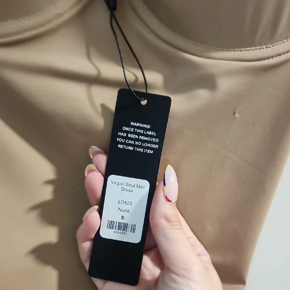 Fashion Nova Nude Bodycon Slip Dress - Picture 3 of 6